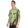 thumbnail image 2 of Cats Faces Men's Hawaiian Wrinkle Free Button Down Short Sleeve Shirt Casual Shirts Beach Shirts, 2 of 8