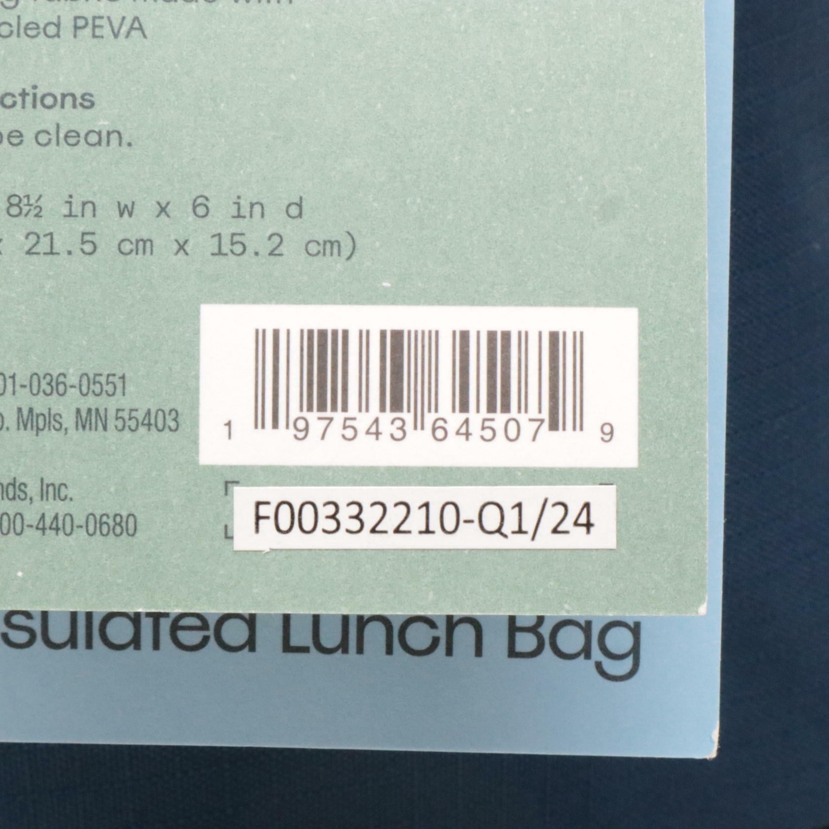 Embark Dual-Compartment Lunch Bag Spacious Target Zipper 5L Capacity Navy