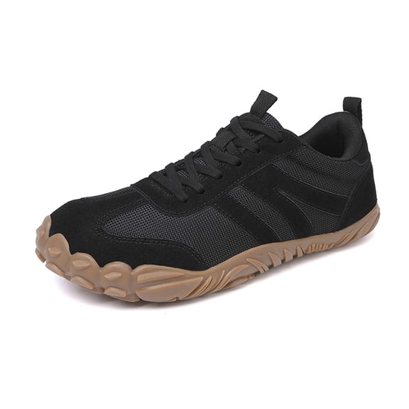 Barefoot Sneakers for Women Men Wide Toe Box Casual Walking Shoes Zero Drop Platform Non- Minimalist Shoes for Everyday Comfort(Black/36)