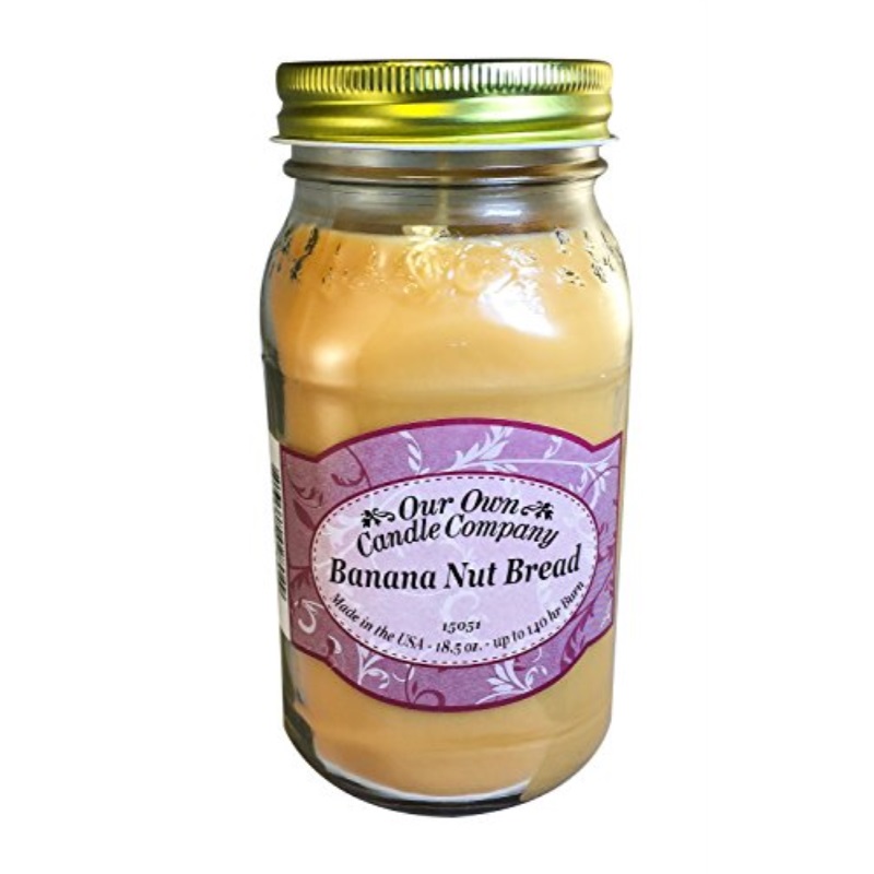 Banana Nut Bread Scented Mason Jar Candle By Our Own Candle Company 18 Ounce 3734