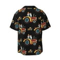 thumbnail image 2 of Easygdp Cartoon Tractor Men's Casual Short-sleeved Shirt with Pocket and Button Suitable for Beach Vacation Leisure - Small, 2 of 7