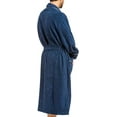 thumbnail image 2 of Fishers Finery Men's EcoFabric Resort Terry Robe - Full Length Bathrobe; Rolled Cuffs, Shawl Collar (L/XL, Navy), 2 of 5