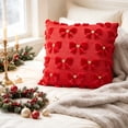 thumbnail image 4 of Yeciiwht Christmas Pillow Covers 18x18in，Knitted Bow Pillow Cases Decorative Throw Pillow Covers with Heart Accents for Home Christmas Decor 4 Colors, 4 of 7