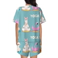 thumbnail image 6 of Fuzoiu Animal Meditation Print Women's Short-Sleeved Pajama Set,Lounge Sleepwear Set,Womens Pajama Sets 2 Piece,Button-Up Top and Shorts with Pockets-X-Large, 6 of 7