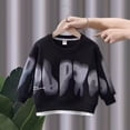 thumbnail image 2 of Baby Boy Outfits Toddler Winter Warm Long Sleeve Fashion Sweatshirt Trousers Set Baby Boy Clothes Black 12 Months-18 Months, 2 of 6