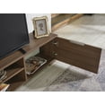 thumbnail image 3 of Mid-Century Modern TV Stand with 2 Doors &amp; 2 Shelves - 66" Walnut Solid Wood Media Console for Living Room, Entertainment Unit - Stylish &amp; Functional Home Furniture, 3 of 11