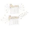thumbnail image 1 of Miangastore 2pcs Pretty Pearl Design Bridal Hair Combs Wedding Bride Hair Decorations, 1 of 9