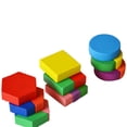 thumbnail image 1 of Juguete de rompecabezas de bloques de construcción geométricos de madera para niños, 1 of 4