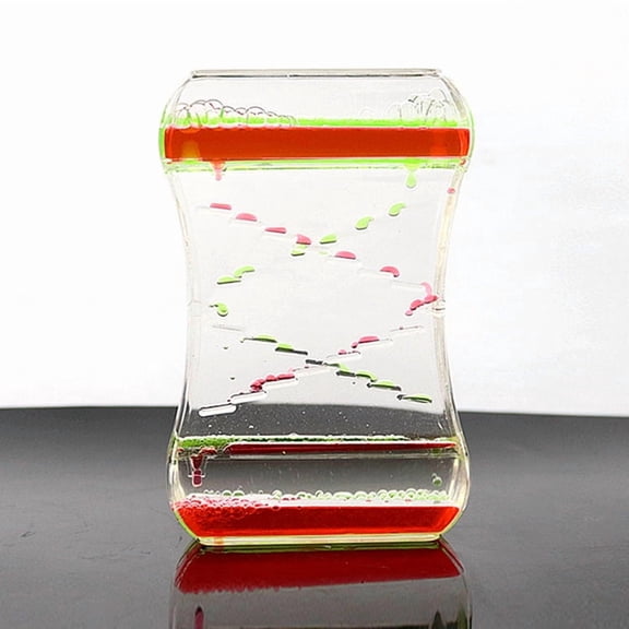 Creative Oil Drop Sliding Dual Color Liquid Water Oil Drop Hourglass Sports Bubble Decompression Toy Timer Desktop Decoration