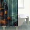 thumbnail image 4 of Shower Curtain for Bathroom Halloween Evil Pumpkin Bat Scary Night Full Moon House Bathroom Curtain Durable Modern Bath Curtain Hooks Included,72x72Inch, 4 of 5