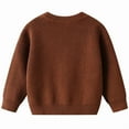 thumbnail image 4 of SGMVNU Toddler Girls Sweaters for Fall and Winter - Cute Bow Crew Neck Long Sleeve Drop Shoulder Loose Knit Pullover Tops for Girls, Toddler Baby Fall Clothes(y1202_1-Coffee, Size 3-6 Months), 4 of 7