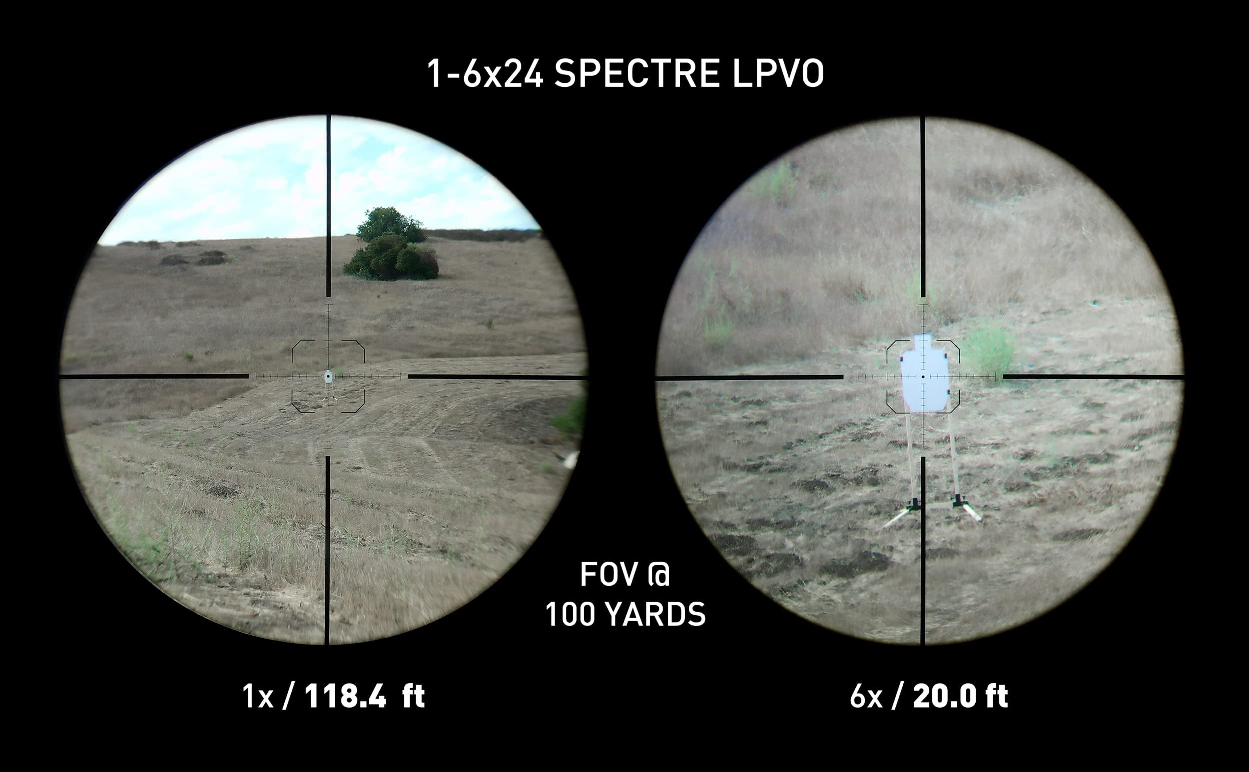 Monstrum Spectre 1-6x24 LPVO Rifle Scope | Flat Dark Earth