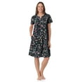 thumbnail image 3 of Aria Women’s Short Sleeve Split Neck Henley Cotton Nightgown 40”, Sizes XS to 5X, 3 of 6
