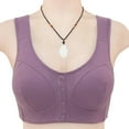 thumbnail image 2 of Front Closure Bras for Older Women Comfortable Lightweight Ribbed Plus Size Wireless Bralettes Everyday Bra, 2 of 5