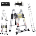 thumbnail image 1 of BOWEITI Échelle en Aluminium Télescopique Multifonction 14.5FT avec Roues et Plateau à Outils 330lb Capacité, 1 of 9
