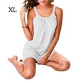 thumbnail image 1 of Robe d'Été Veste de Couleur Unie Robe Décontractée en Vrac Robe de Débardeur de Plage, Blanc, XL, 1 of 7