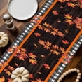 thumbnail image 2 of ERUNPONLY Orange Gnomes Table Runner - 72 Inch Long Pumpkin Sunflower Maple Country Wood Plank Cotton and Linen Blended Dress Scarves Farmhouse Table Runner for Kitchen Dining, Coffee Table, 18"x72", 2 of 8