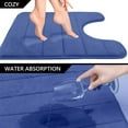 thumbnail image 6 of Tripumer U-Shaped Mat Contour Memory Foam Floor Toilet Mat 20 x 24 inch Bathroom Commode Contour Rug Non Slip Absorbent Toilet Mat Machine Washable Super Cozy Easier to Dry Navy Blue, 6 of 8