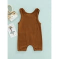 thumbnail image 4 of Douhoow Summer Baby Suspenders Jumpsuit Girls Boys Solid Sleeveless Short Romper 0-3Years, 4 of 8