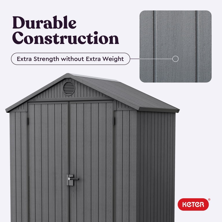 Keter Darwin 6x4 ft. Durable Resin Outdoor Storage Shed With Heavy
