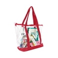 thumbnail image 3 of DALIX Women's PVC Transparent Tote Handbag, Red/Clear, 3 of 8