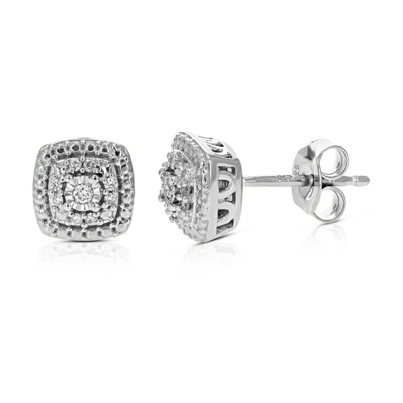 Vir Jewels 1/10 CTTW Lab Grown Diamond Composite Earrings in Sterling Silver With Push Backs For Women