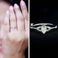 thumbnail image 3 of Rosec Jewels Certified Lab Grown Diamond Pear Engagement Ring - EF-VS Quality - Ready To Gift, 18K White Gold, US 3.00, 3 of 8
