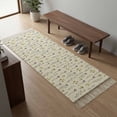 thumbnail image 5 of Kitchen Runner Rugs, Watercolor Flower on Faint Yellow 2'x4' Throw Rug with Tassels, Seamless Blossom Floral Leaves Washable Soft Floor Carpet Runner for Hallway Bedroom Bathroom Laundry Room, 5 of 9