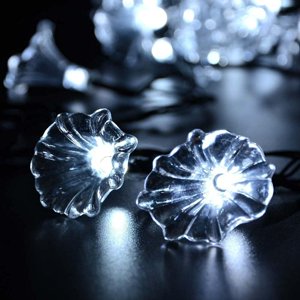 Solar String Lights Garden 6m 30LED Solar Morning Glory Fairy String Lights Solar String Lights Outdoor Waterproof Solar Flower String Lights