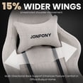 thumbnail image 4 of JONPONY Big and Tall Gaming Chair with Bluetooth Speakers, Ergonomic Computer Chair with Footrest and Lumbar Support, Adjustable Height Reclining Seat with Linkage Armrests for Adults,Light Grey, 4 of 9