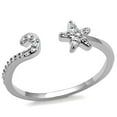 thumbnail image 1 of Alamode 3W1240-8 Women Rhodium Brass Ring with AAA Grade CZ in Clear - Size 8, 1 of 1