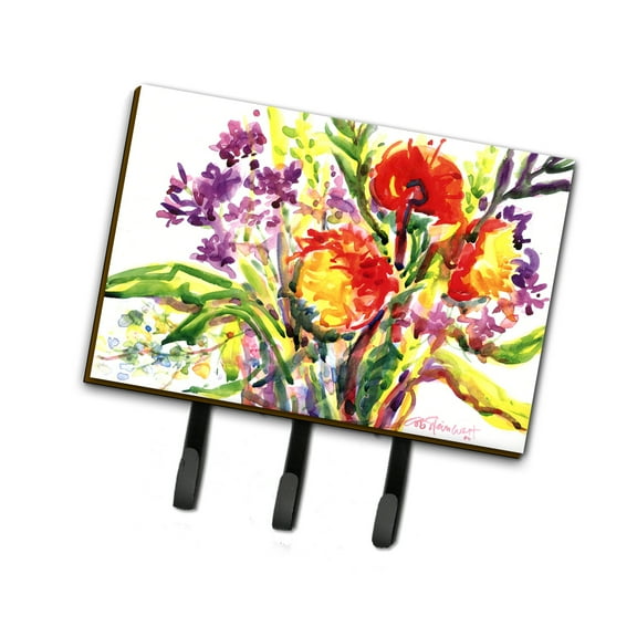 Carolines Treasures 6042TH68 Flower Leash or Key Holder Triple multicolor