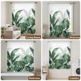 thumbnail image 6 of Palm Leaves Tropical Sheer Curtains 54 Inches Long, Green Botanical Summer Light Filering Curtains, Breathable Simi Curtain Privacy Drapes for Kitchen Bathroom Lightweight Small Window Treatment, 6 of 9