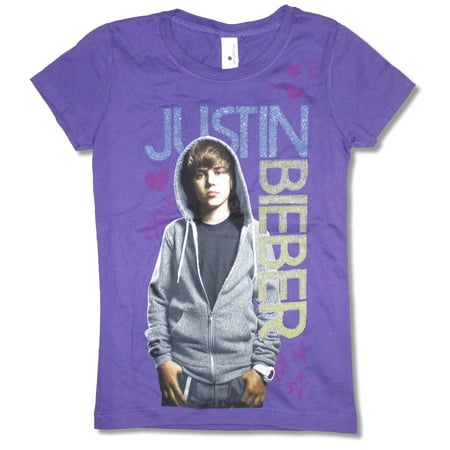 Justin Bieber - Justin Bieber Hoody Juniors Youth Purple T Shirt ...