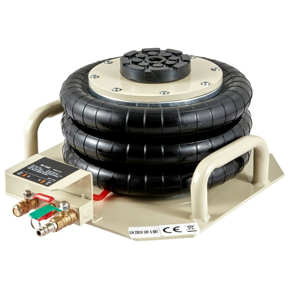 KFFKFF Air Jack, 3 Ton/6600 lbs Triple Bag Air Jack, Airbag Jack with Six Steel Pipes, Lift up to 17.7 inch/450 mm, 3-5 s Fast Lifting Pneumatic Jack, with Side Handles for Car, Garage, Repair