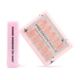 thumbnail image 3 of Simple solid-color press-on nails, nude apricot pink gel nail tips, short almond wearable false nails, 3 of 5
