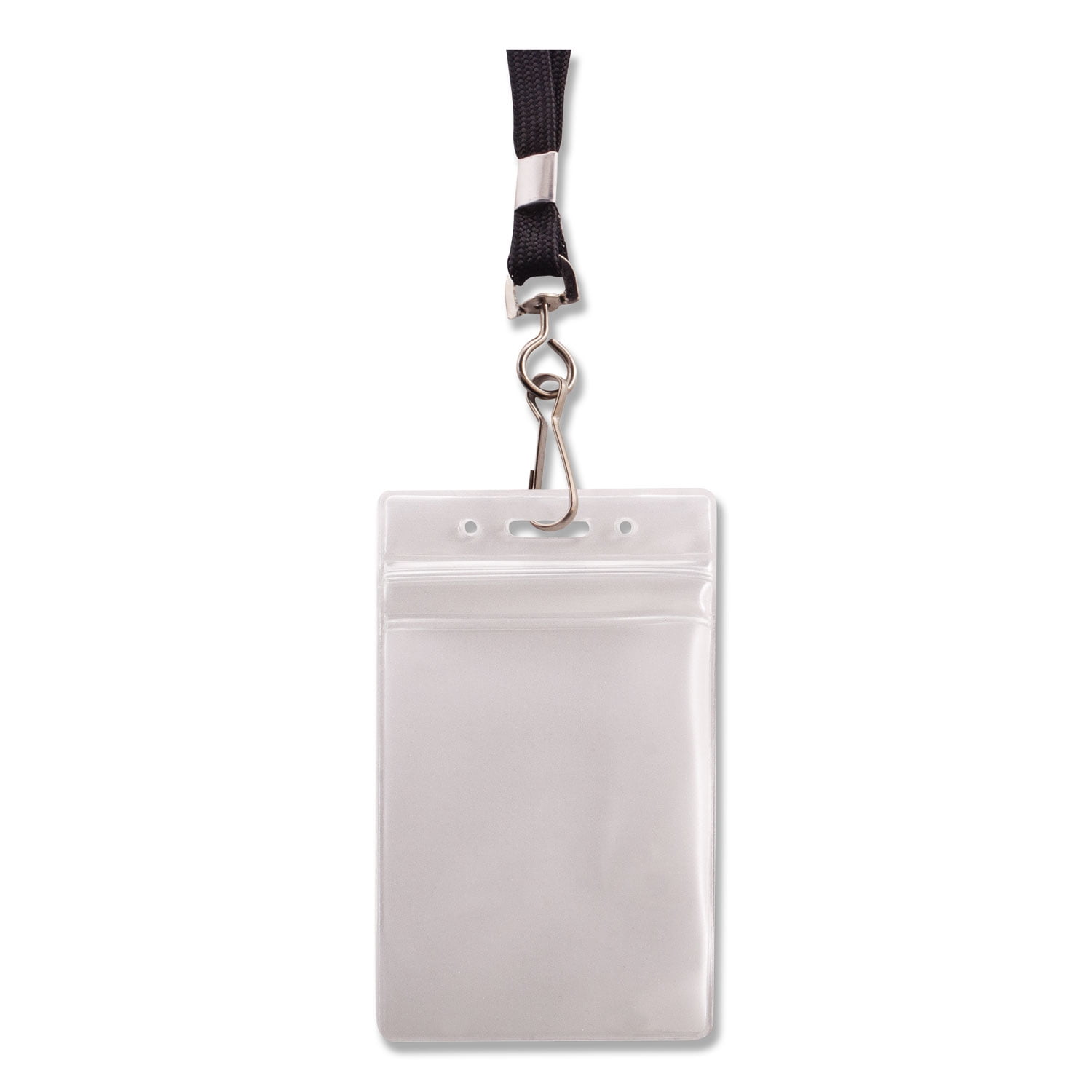 Advantus Resealable Id Badge Holder, Lanyard, Vertical, 3.68 X 5, Clear, 20/pack