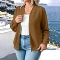 thumbnail image 7 of cocolona Sporty Sweatshirts for Women Long Sleeve Zipper Lightweight Solid Color Jackets Trendy Casual Fall Tops, 7 of 7