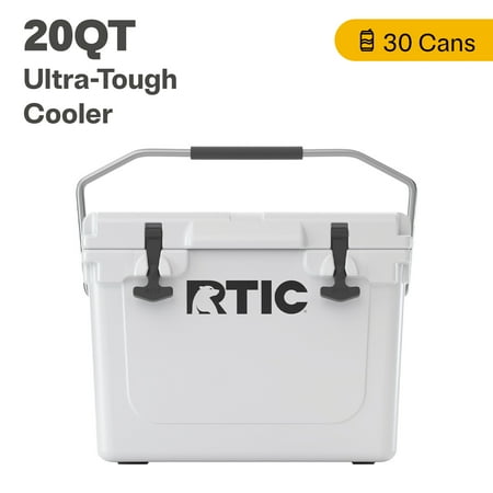 RTIC 20 QT Ultra-Tough Rotomolded Hard-Sided Ice Chest Cooler  White  Fits 30 Cans