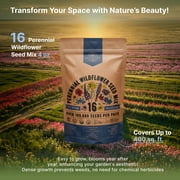 Organo Republic - 16 Perennial Wildflower Mix Seeds Varieties-100,000+ Non-GMO Heirloom Garden Seeds