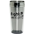 thumbnail image 2 of Fight Like a Girl Stainless Steel and Acrylic Travel Tumbler/Mug (Clear), 2 of 5