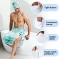 thumbnail image 4 of Colevkie 2 Pcs Men's Adjustable Bath Skirt & Soft Bath Towel Set Quick Drying Absorbent Beach Towel Bath Wrap Set Printed Ink Painting Style Pattern, 4 of 7