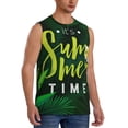 thumbnail image 2 of Bingfone Tropical Summer Vibes Pattern Men's Tank Tops Workout Sleeveless Tee Shirts Running Beach Tanks for Men-X-Large, 2 of 4