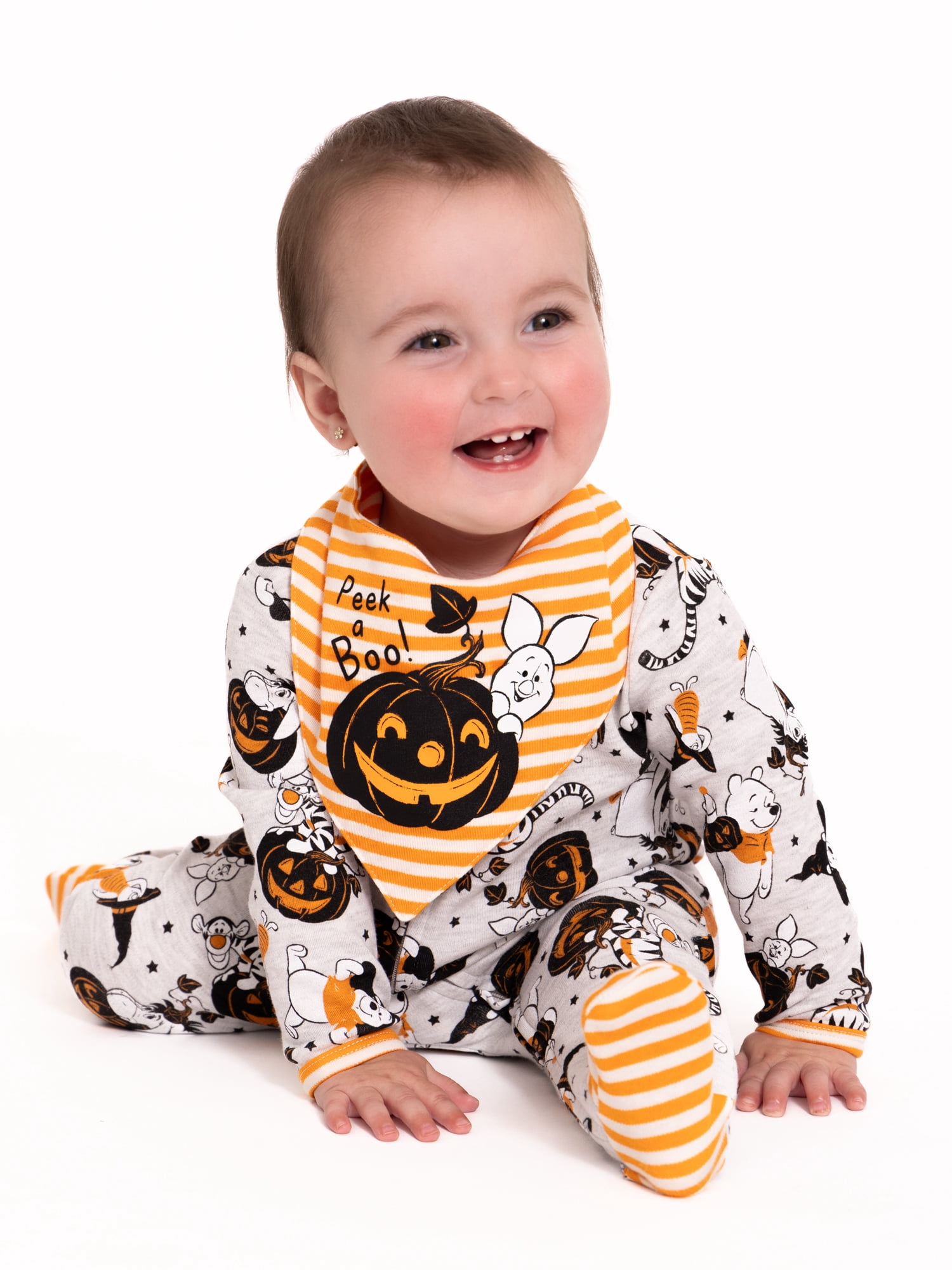 Baby Character Halloween Footed Sleep N Play & Bib Set, 2-Piece, Sizes Newborn-6/9 Months