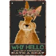 thumbnail image 3 of Letrero de hojalata con diseño de conejo divertido: "Cuidado con el conejo" | Amante de los conejos | Letrero de conejo con efecto vintage para casa de campo, 8 x 12 pulgadas, 3 of 5