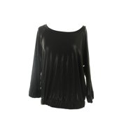 Rachel Rachel Roy Black 3/4-Sleeve Boatneck Top M