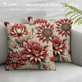 thumbnail image 3 of Awypu  Lily Leaf Ginkgo Biloba Flower Farmhouse Sofa Pillowcase Coral Geometric Flower Throw Pillow Cover White Asian Scenic Chinoiserie Pillowcases with Zipper for Living Room 24x24in, 3 of 5