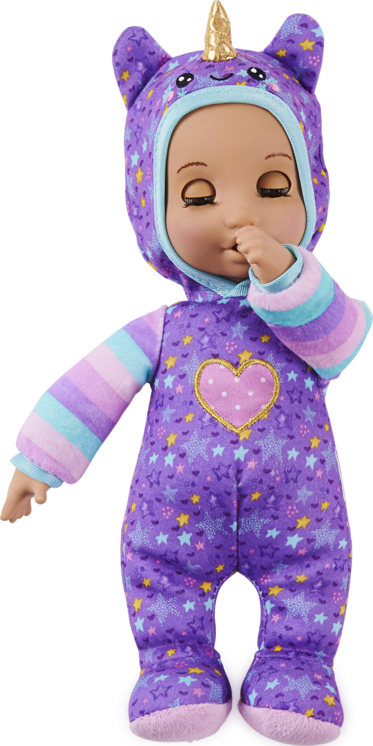 Luvzies by Luvabella, Unicorn Onesie 11-inch Cuddly Baby Doll - image 4 of 5