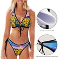 thumbnail image 3 of Dreamtimes Sexy O-Ring String Triangle Bikini Set for Women'sTwo Piece Swimsuit-Beautiful Sunflower Flowers Floral Sunset, X-Small, 3 of 7