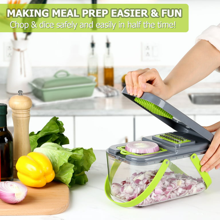 Vegetable chopper with several different attachments to make meal prep, vegetable  chopper